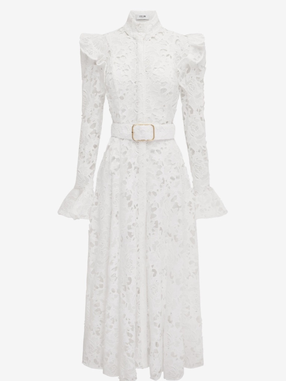 Leo Lin Lace Butterfly Sleeve Midi Dress -Medium